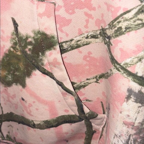 Cabela’s Outfitters Pink Camo Camouflage Lined Women’s Large Hooded Sweatshirt - Picture 6 of 11
